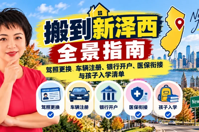 刚搬到新泽西生活指南与驾照车辆注册学区入学全套材料清单 - 新泽西华人房产经纪徐佳美