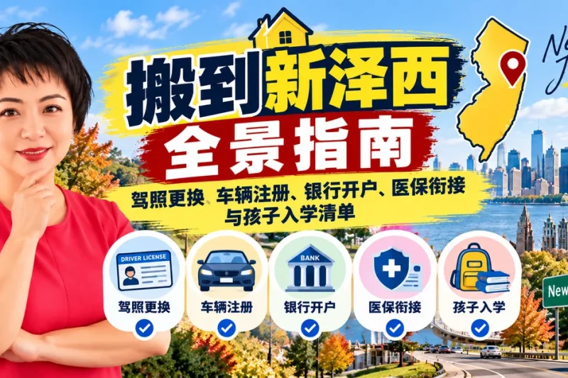 刚搬到新泽西生活指南与驾照车辆注册学区入学全套材料清单 - 新泽西华人房产经纪徐佳美